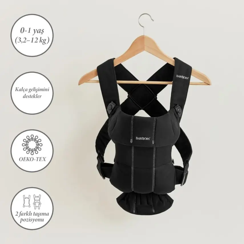 Babybjörn Kanguru Mini Woven Black - 2