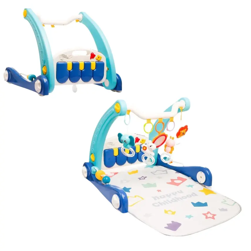 Babycim 2'si Bir Arada Aktivite Halısı&İlk Adım Arabası Mavi - 1