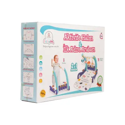 Babycim 2'si Bir Arada Aktivite Halısı&İlk Adım Arabası Mavi - 10
