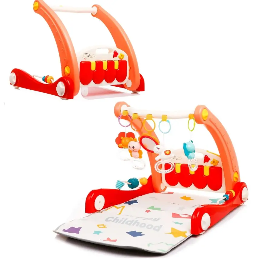 Babycim 2'si Bir Arada Aktivite Halısı&İlk Adım Arabası Pembe - 1