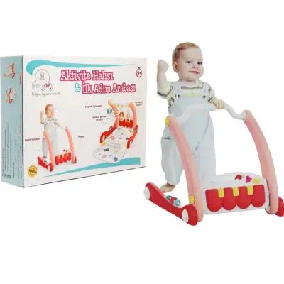 Babycim 2'si Bir Arada Aktivite Halısı&İlk Adım Arabası Pembe - 7