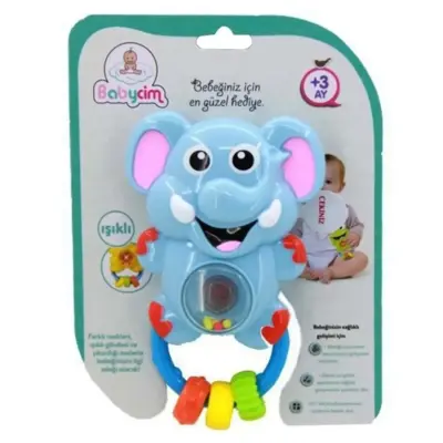 Babycim Neşeli Sesli Pilli Fil Çıngırak (1)