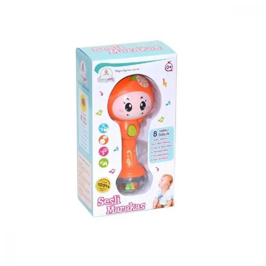Babycim Neşeli Suratlı Işıklı Sesli Marakas - 1