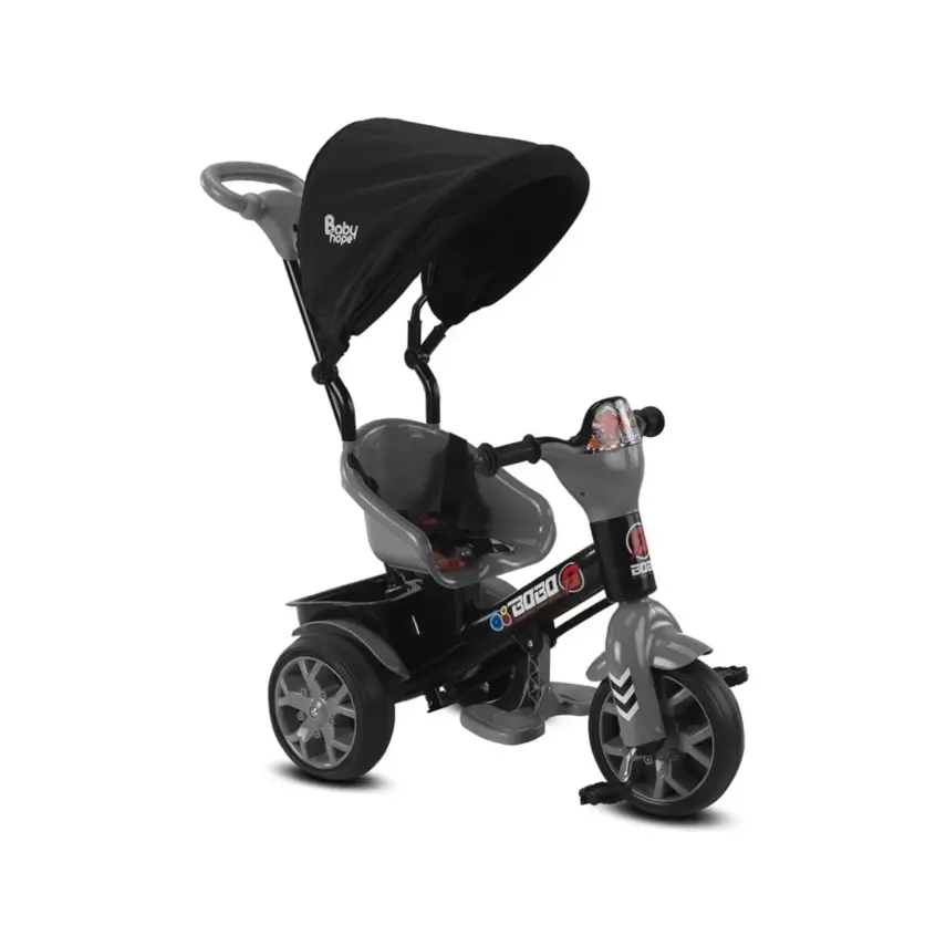 Babyhope Bobo Tenteli İtmeli Bisiklet Gri - 1