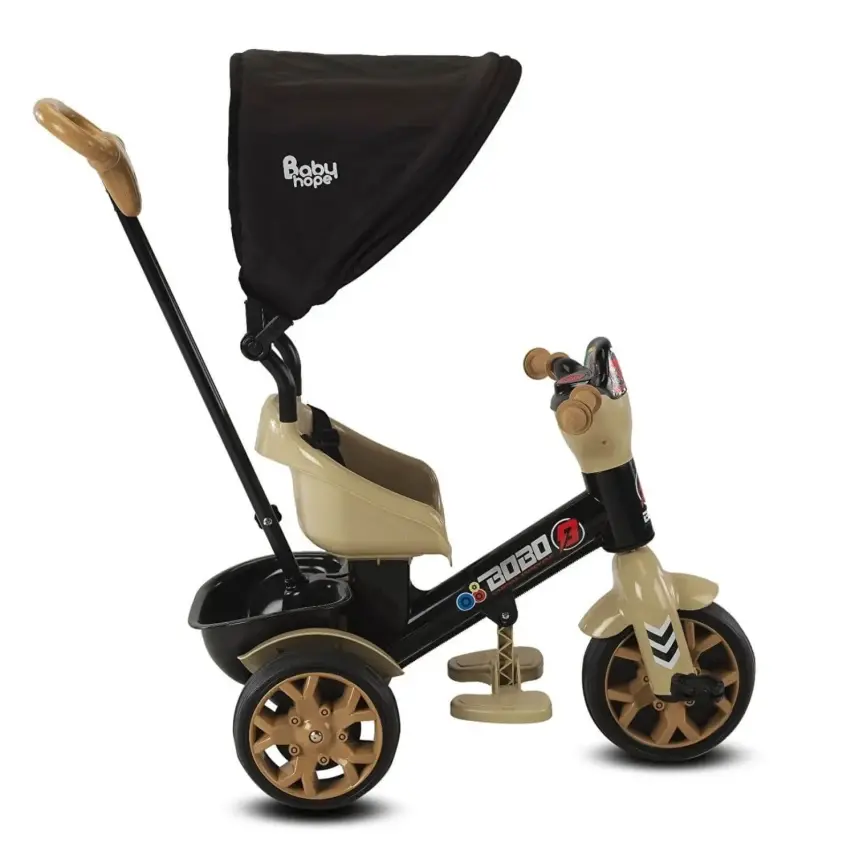 Babyhope Bobo Tenteli İtmeli Bisiklet Kahverengi - 3