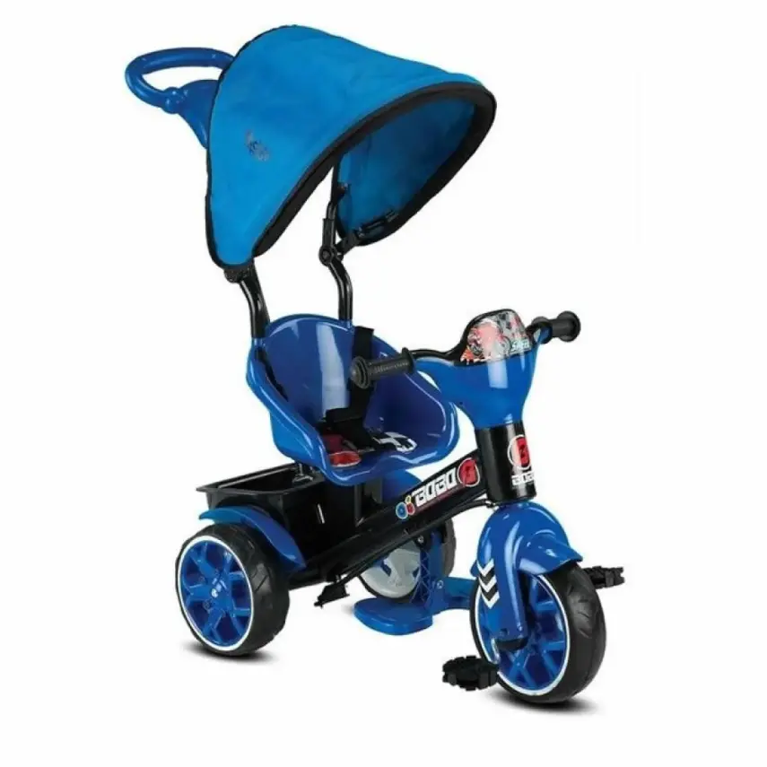 Babyhope Bobo Tenteli İtmeli Bisiklet Mavi - 1
