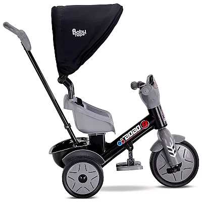 Babyhope Bobo Tenteli İtmeli Bisiklet Gri (1)