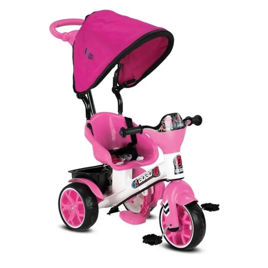 Babyhope Bobo Tenteli İtmeli Bisiklet Pembe - 1