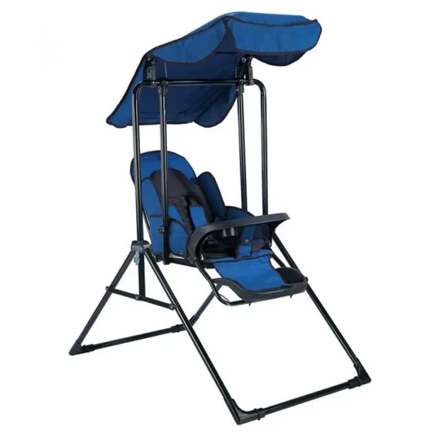 Babyhope Lüks Yatarlı Tepsili Salıncak Kırçıllı Mavi - 1
