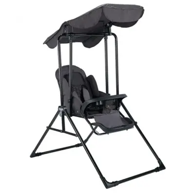 Babyhope Lüks Yatarlı Tepsili Salıncak Kırçıllı Siyah - 1