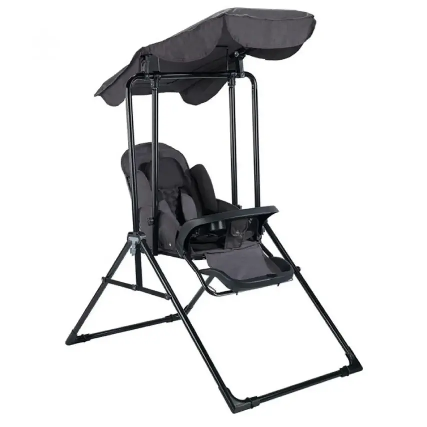 Babyhope Lüks Yatarlı Tepsili Salıncak Kırçıllı Siyah - 1