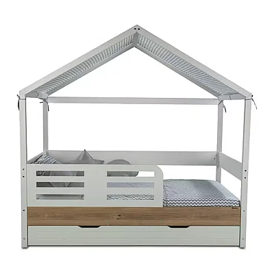 Babyhope Santana Montessori Çatılı Karyola 90x190 Meşe (1)