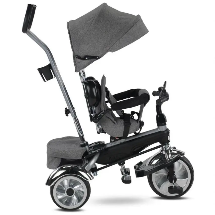 Babyhope Star İtmeli Bisiklet Gri - 4