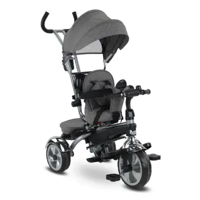 Babyhope Star İtmeli Bisiklet Gri (1)