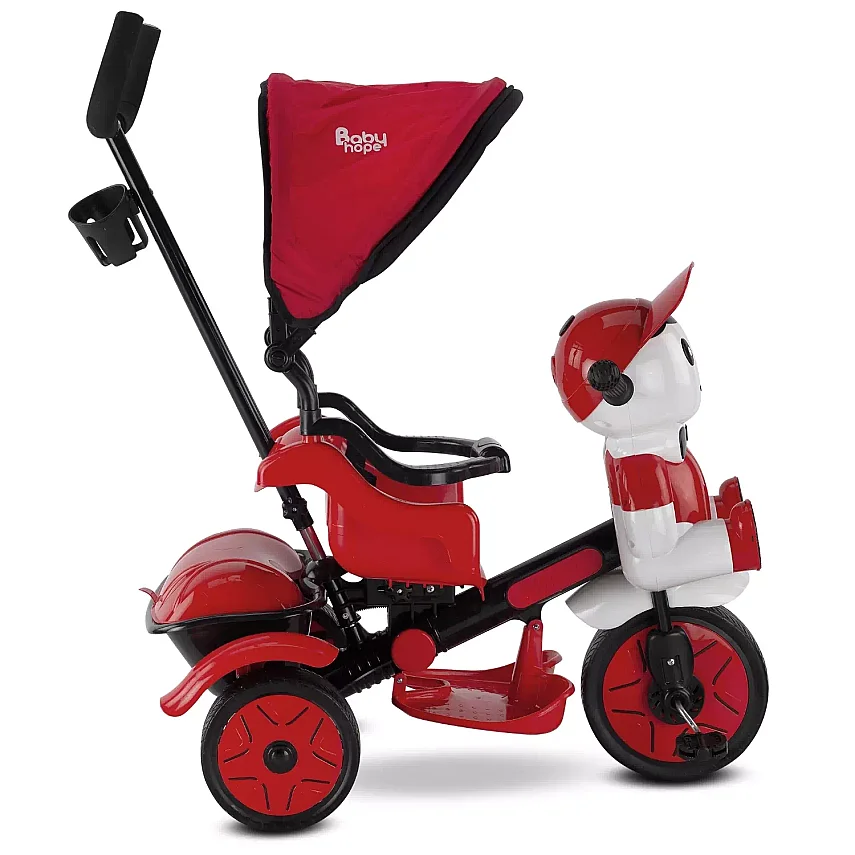 Babyhope Yupi Triycle Lüx Üç Tekerlikli Bisiklet Kırmızı-Siyah - 2