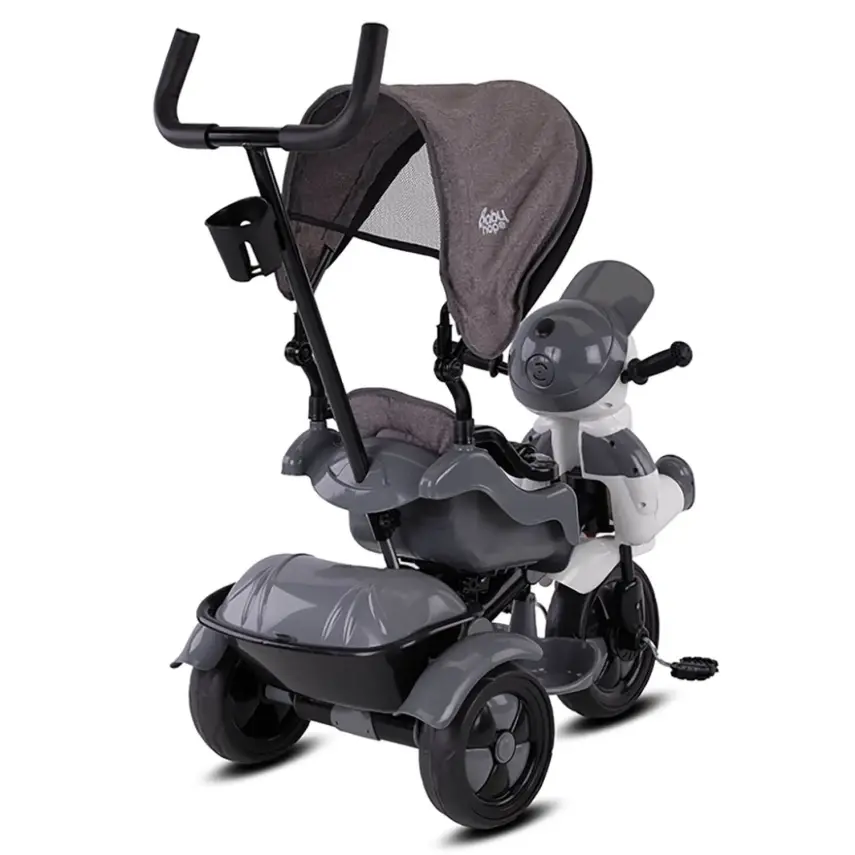 Babyhope Yupi Triycle Üç Tekerlikli Bisiklet Gri - 2