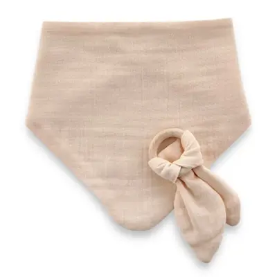 Babyjem Ahşap Diş Kaşıyıcılı Bürümcük Müslin Önlük Somon 