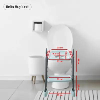 Babyjem Basamaklı ve Katlanır Klozet Adaptörü Antrasit - 3