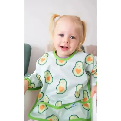 Babyjem Baskılı BLW Kollu Mama Önlüğü Avokado Desenli