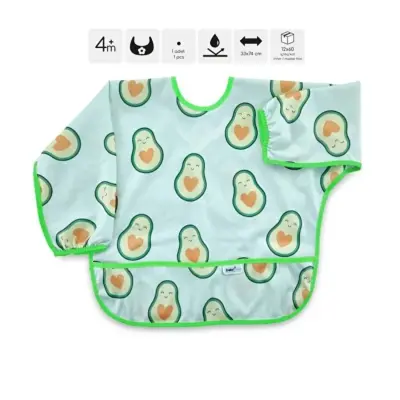 Babyjem Baskılı BLW Kollu Mama Önlüğü Avokado Desenli - 4
