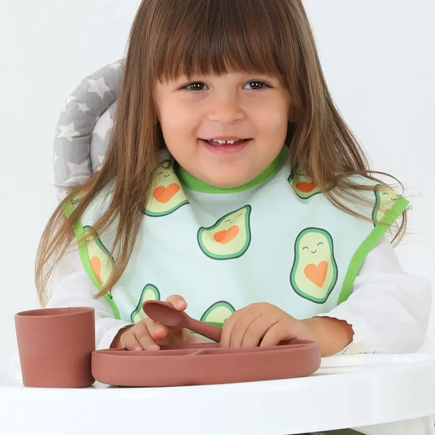 Babyjem Baskılı BLW Kolsuz Mama Önlüğü Avokado Desenli - 4