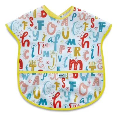 Babyjem Baskılı BLW Kolsuz Mama Önlüğü Harf Desenli