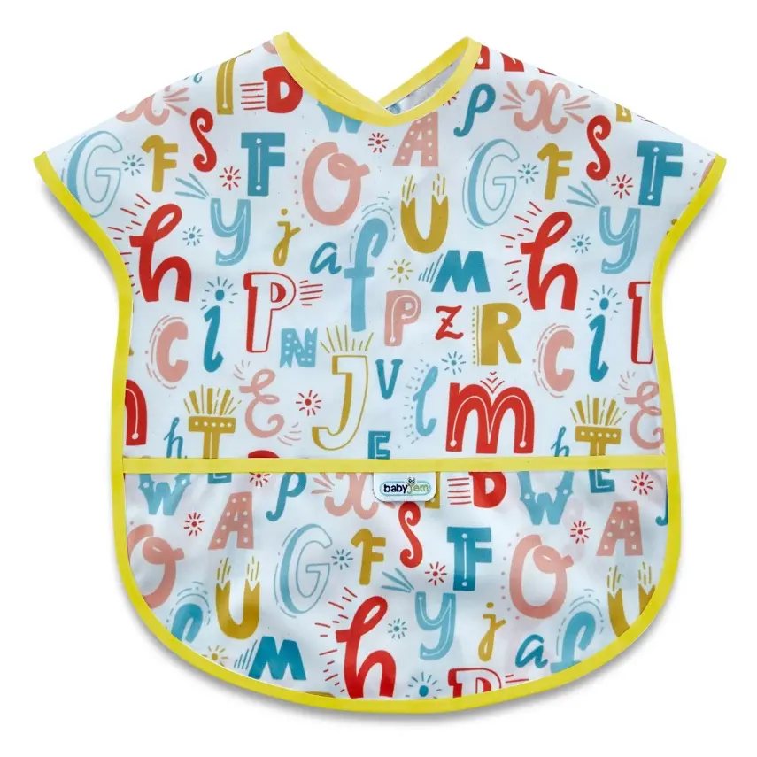 Babyjem Baskılı BLW Kolsuz Mama Önlüğü Harf Desenli - 1