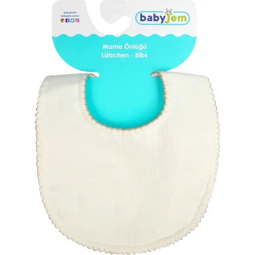 Babyjem Bürümcük Müslin Önlük Ekru - 1
