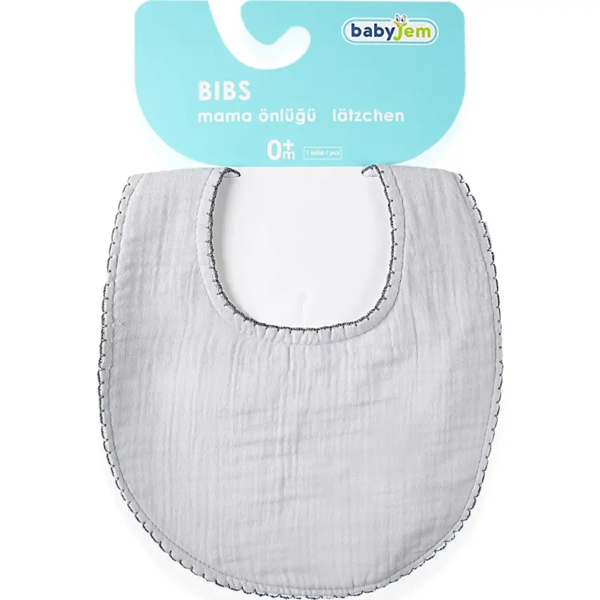 Babyjem Bürümcük Müslin Önlük Gri - 1