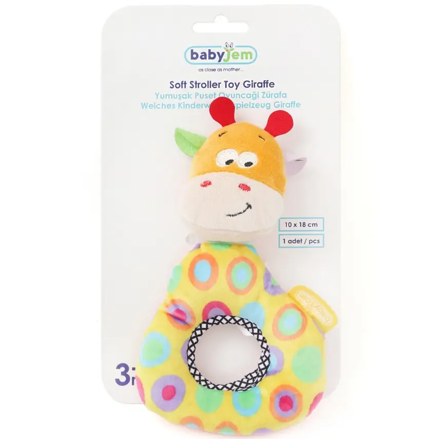 Babyjem Desenli Yumuşak Sarı Zürafa - 1