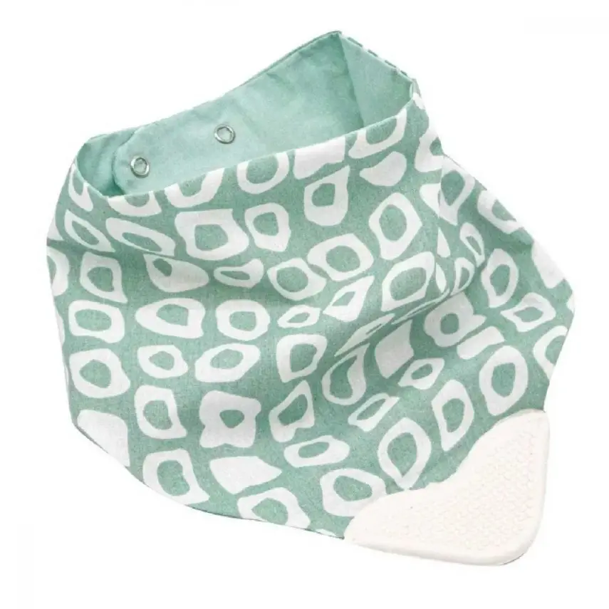 Babyjem Fular Önlük Diş Kaşıyıcılı Poplin Kareli Yeşil - 1