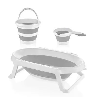 Babyjem Katlanabilen Bebek Banyo Seti 3lü Gri 