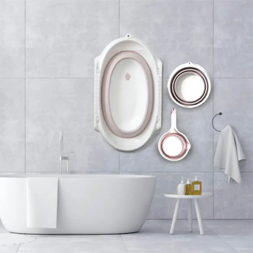 Babyjem Katlanabilen Bebek Banyo Seti 3lü Pembe - 2