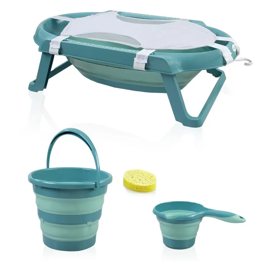 Babyjem Katlanır Banyo Seti 5li Yeni Turkuaz - 1