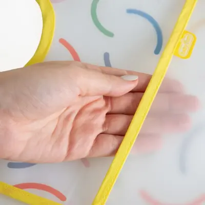 Babyjem Leke Tutmaz Önlük Sarı Gülen Yüz - 5