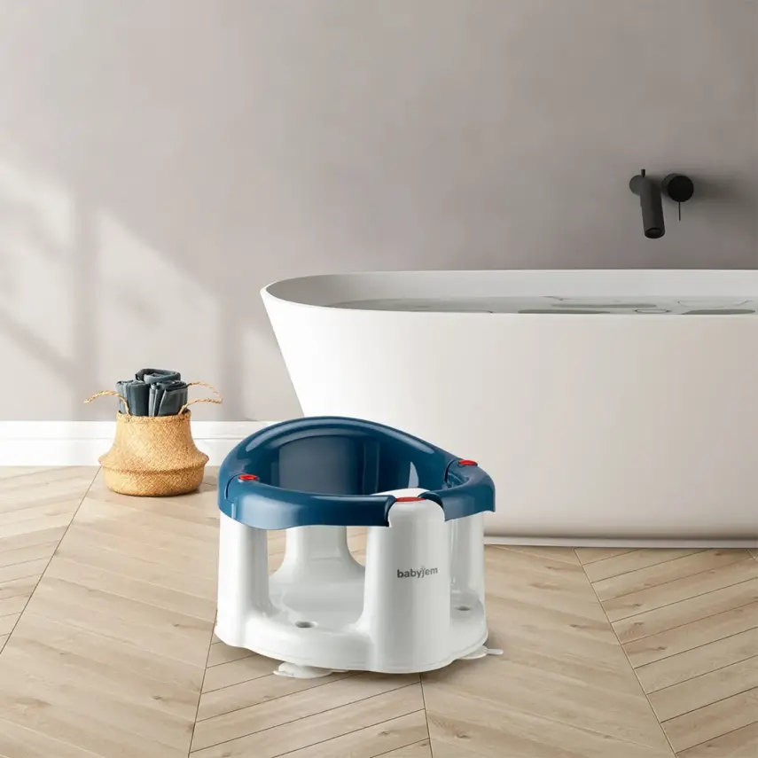 Babyjem Önden Açılır Bebek Banyo&Mama Oturağı İndigo Mavi - 11