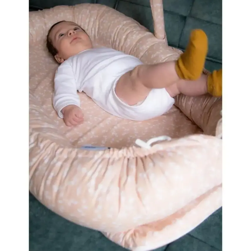 Babyjem Oyuncaklı Anne Baba Yanı Yatağı Somon Çiçek - 8