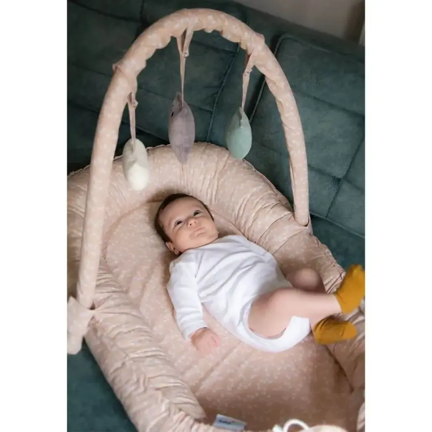 Babyjem Oyuncaklı Anne Baba Yanı Yatağı Somon Çiçek - 11