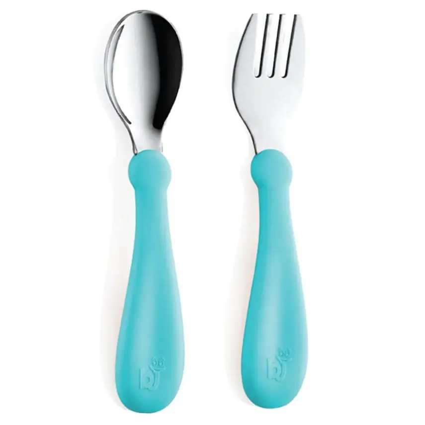 Babyjem Paslanmaz Çelik Çatal Kaşık Seti Turkuaz - 1