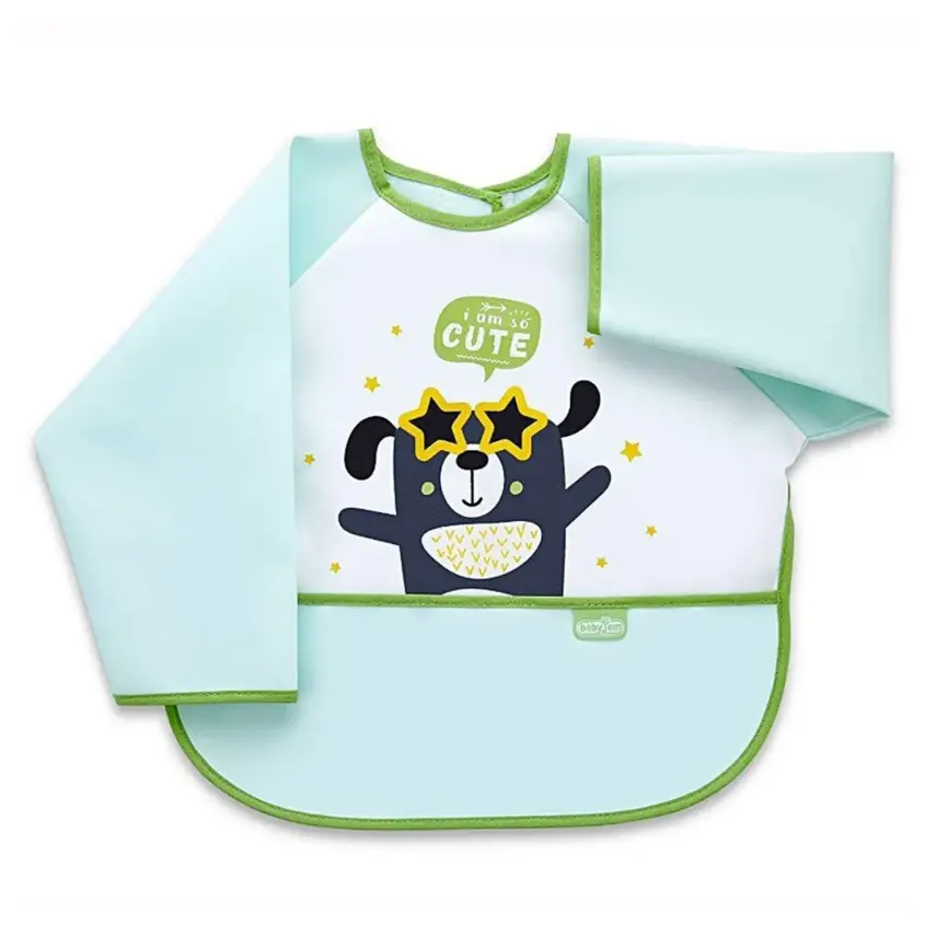 Babyjem Poli Muşamba Kollu Önlük Yeşil - 1