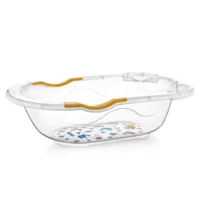 Babyjem Şeffaf Desenli Bebek Banyo Seti 6lı Termometreli Beyaz - 4