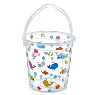 Babyjem Şeffaf Desenli Bebek Banyo Seti 6lı Termometreli Beyaz - 3