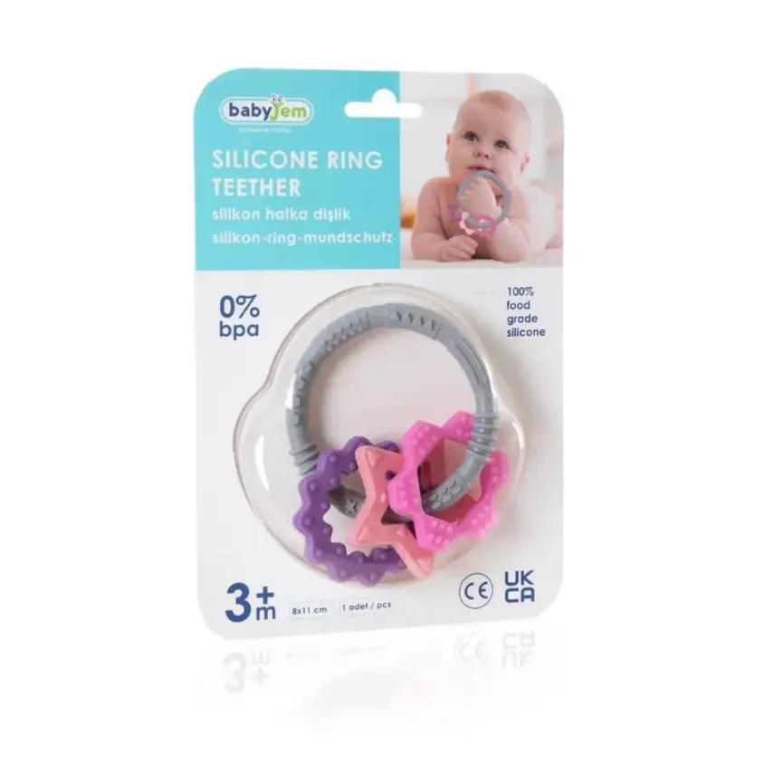 Babyjem Silikon Halka Dişlik Pembe - 4