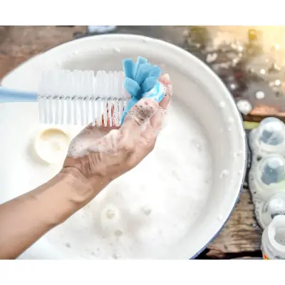 Babyjem Süngerli Biberon Temizleme Fırçası Mavi (1)