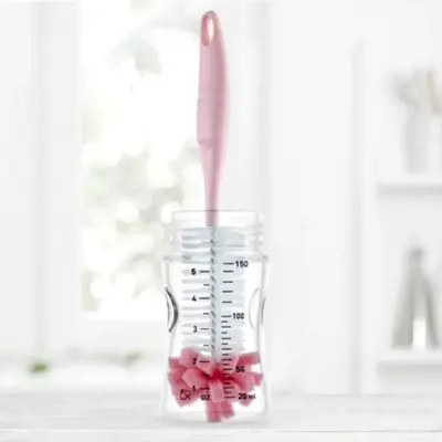 Babyjem Süngerli Biberon Temizleme Fırçası Pembe (1)