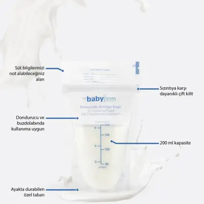 Babyjem Süt Saklama Poşeti 25li - 8