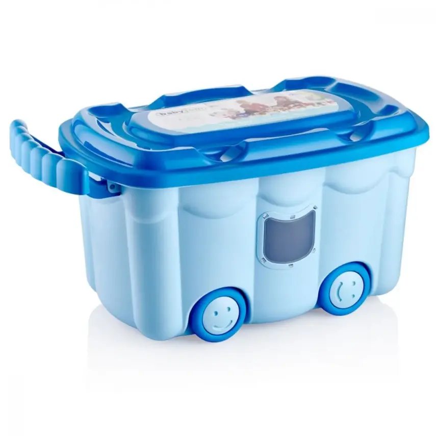 Babyjem Tekerlekli Oyuncak Kutusu Mavi - 1