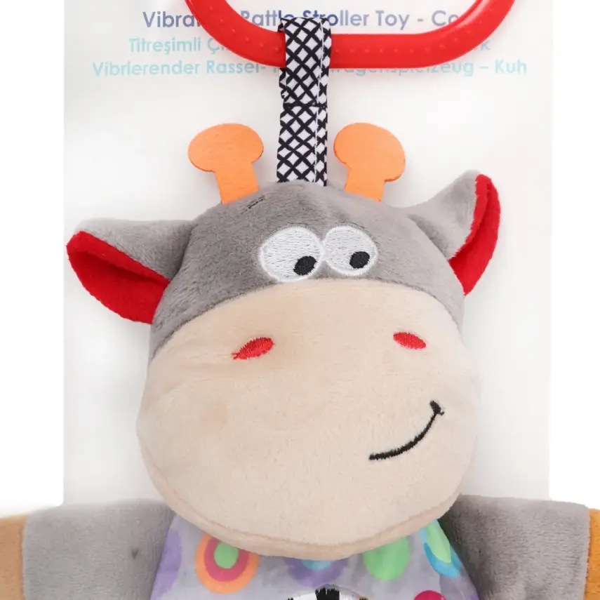 Babyjem Titreşimli Çıngıraklı Puset Oyuncağı Gri İnek - 2