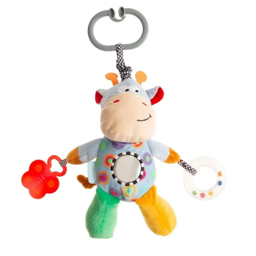 Babyjem Titreşimli Çıngıraklı Puset Oyuncağı Mavi İnek - 1