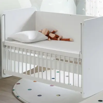 Babywhen Pratik Sallanır Anne Yanı Bebek Beşik 60x120 cm Beyaz (1)